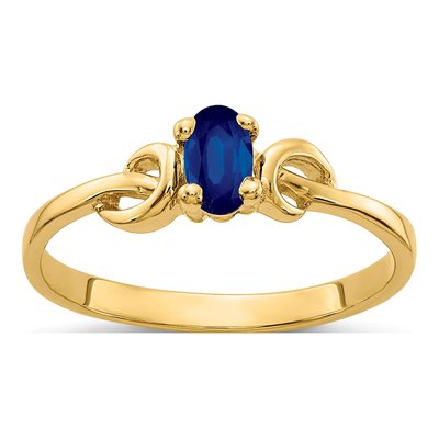 14K Yellow Gold Sapphire Knot Ring