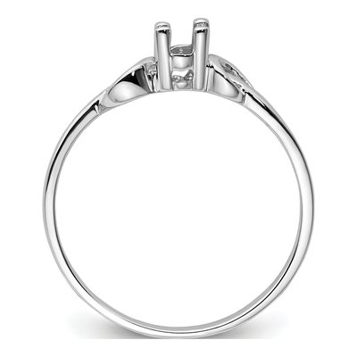 14K White Gold Holds Oval Knot Ring Mounting – view 3