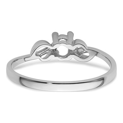14K White Gold Holds Oval Knot Ring Mounting – view 5