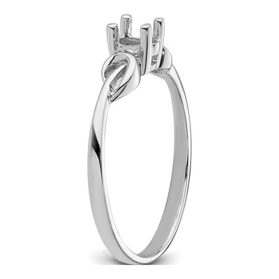 14K White Gold Holds Oval Knot Ring Mounting – view 6