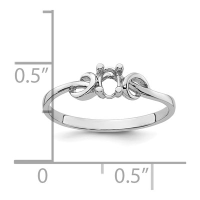 14K White Gold Holds Oval Knot Ring Mounting – view 7