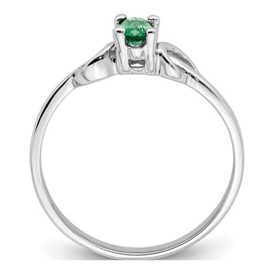 14K White Gold Emerald Knot Ring – view 3