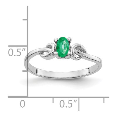 14K White Gold Emerald Knot Ring – view 4