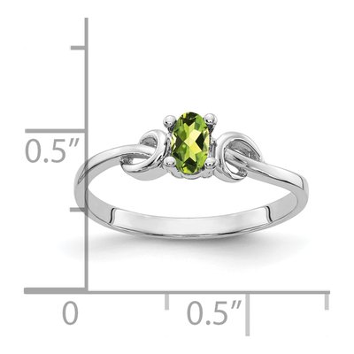 14K White Gold Peridot Oval Knot Ring – view 2