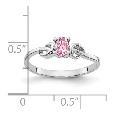 14K White Gold Pink Tourmaline Knot Ring – view 2