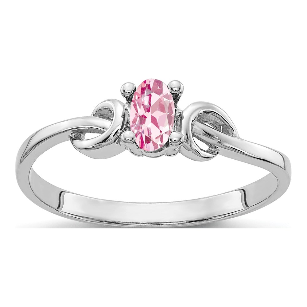 14K White Gold Pink Tourmaline Knot Ring