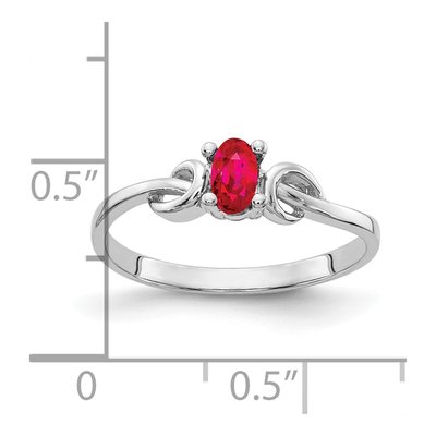 14K White Gold Ruby Oval Knot Ring – view 2