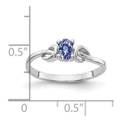 14K White Gold Tanzanite Knot Ring – view 2