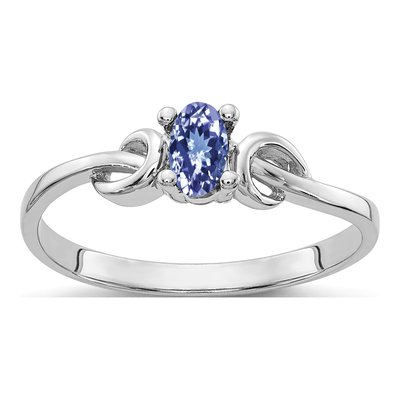 14K White Gold Tanzanite Knot Ring
