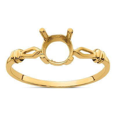 14K Yellow Gold Oval Ring Mounting