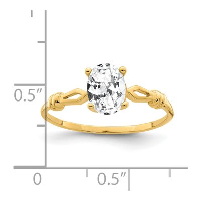 14K Yellow Gold CZ Oval Engagement Ring – view 2