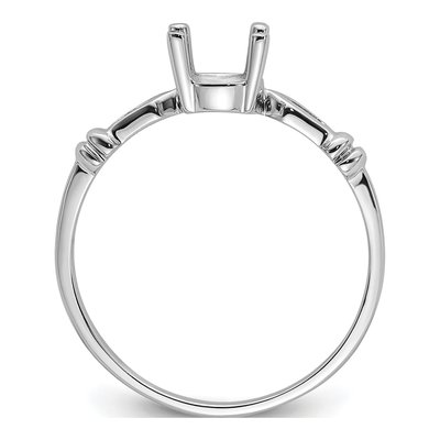 14K White Gold Oval Ring Mounting – view 3