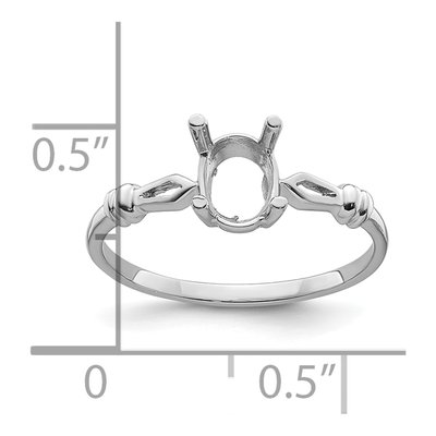 14K White Gold Oval Ring Mounting – view 6