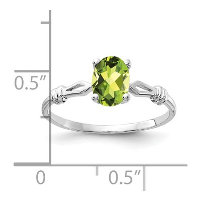 14K White Gold Peridot Oval Ring – view 2