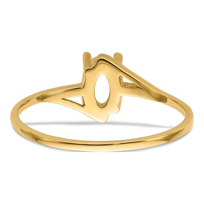 14K Yellow Gold Bypass for Oval Gem Ring Mounting – view 4