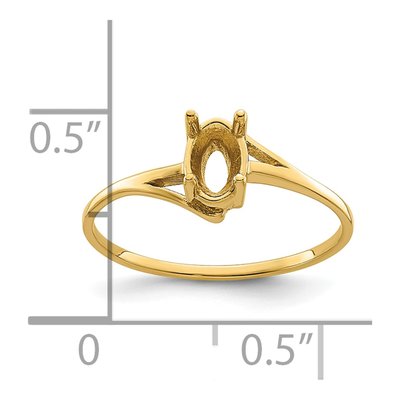 14K Yellow Gold Bypass for Oval Gem Ring Mounting – view 6
