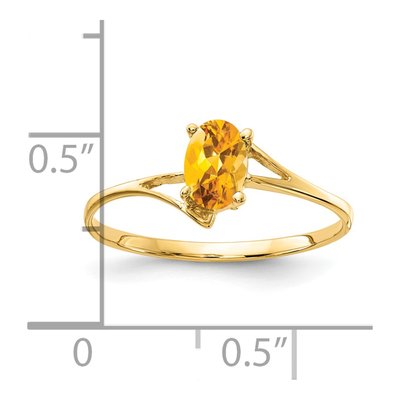 14K Yellow Gold Citrine Oval Bypass Ring – view 2