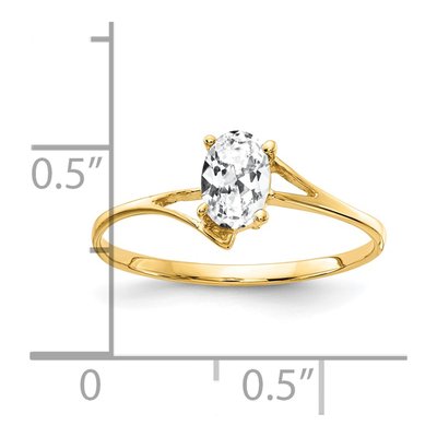 14K Yellow Gold CZ Oval Bypass Ring – view 2