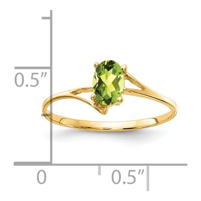 14K Yellow Gold Peridot Bypass Ring – view 2
