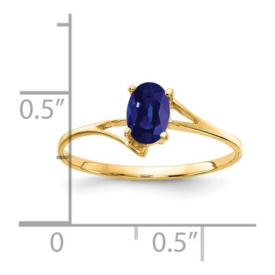 14K Yellow Gold Sapphire Oval Bypass Ring – view 2