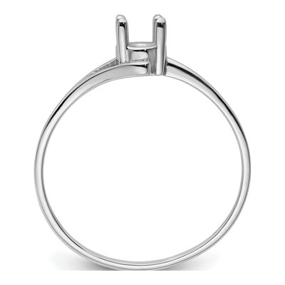 14K White Gold Oval Ring Mounting – view 3