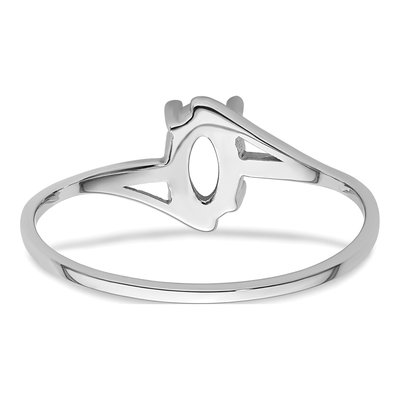 14K White Gold Oval Ring Mounting – view 4