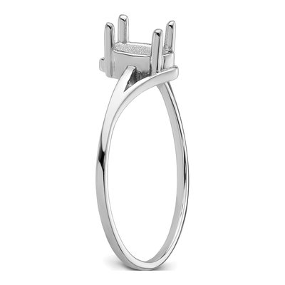 14K White Gold Oval Ring Mounting – view 5
