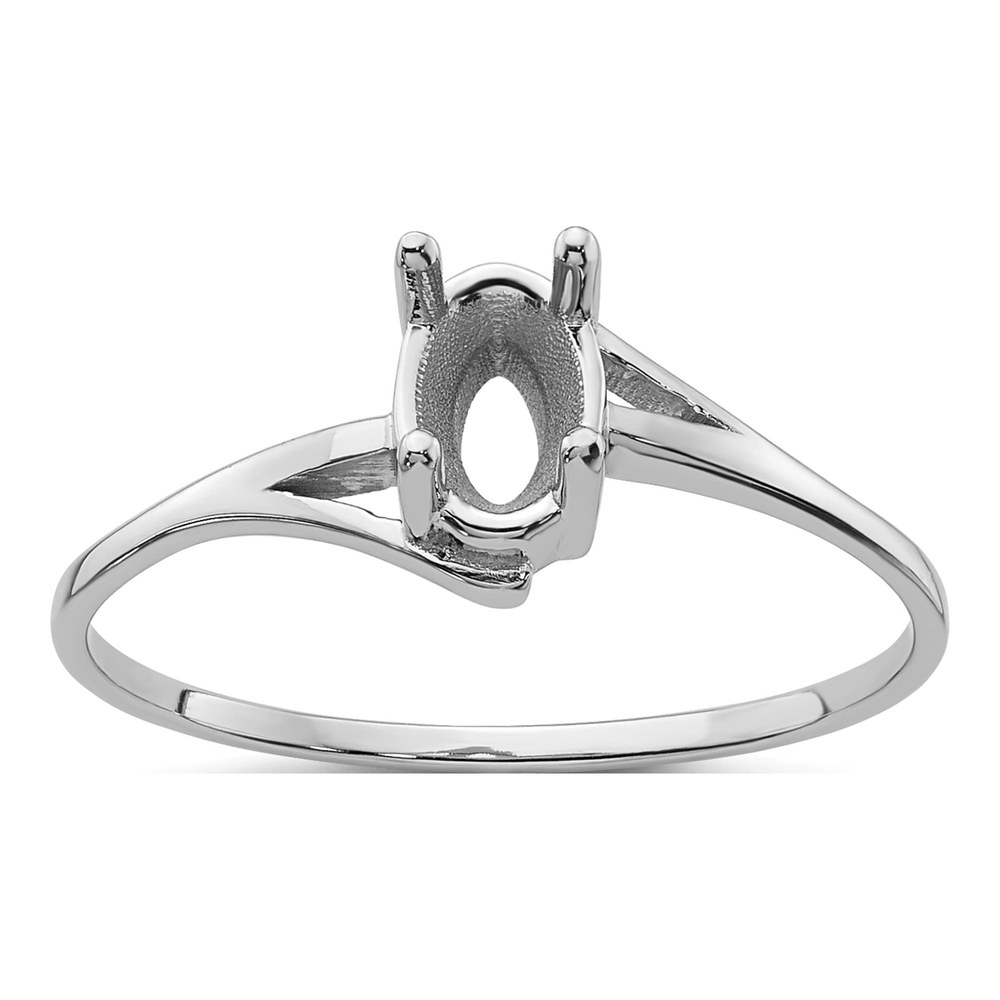 14K White Gold Oval Ring Mounting