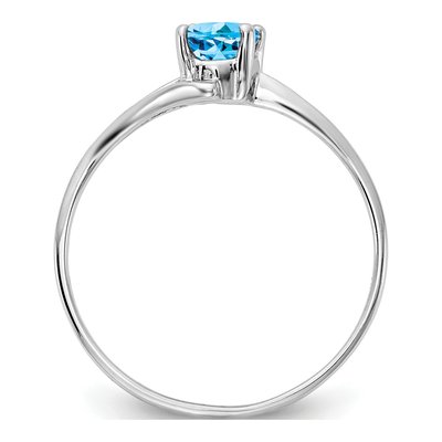 14K White Gold Swiss Blue Topaz Oval Ring – view 2