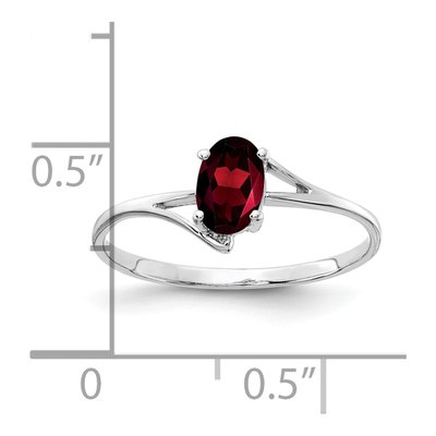 14K White Gold Garnet Oval Bypass Ring – view 2