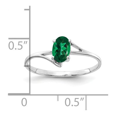 14K White Gold Lab-Created Helenite Oval St Helens Ring – view 2