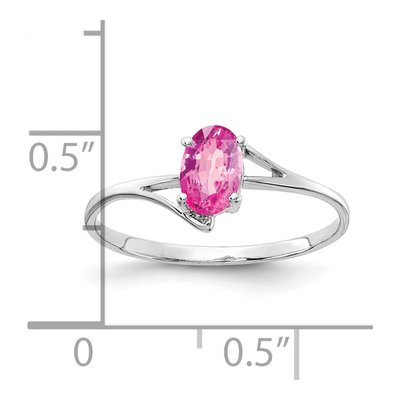 14K White Gold Sapphire Oval Ring – view 2