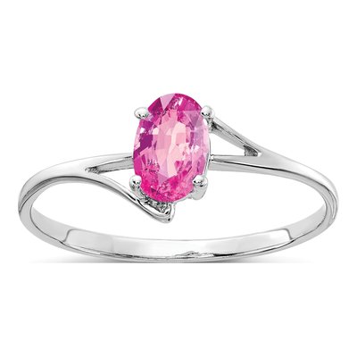 14K White Gold Sapphire Oval Ring