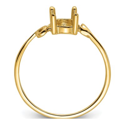 14K Yellow Gold Twist for Oval Gem Ring Mounting – view 3