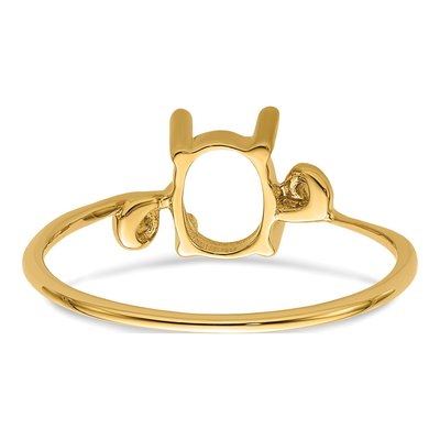 14K Yellow Gold Twist for Oval Gem Ring Mounting – view 5