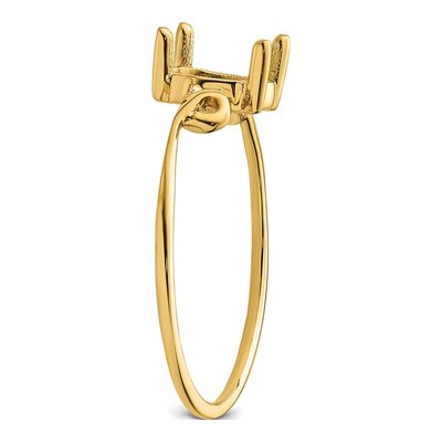 14K Yellow Gold Twist for Oval Gem Ring Mounting – view 6