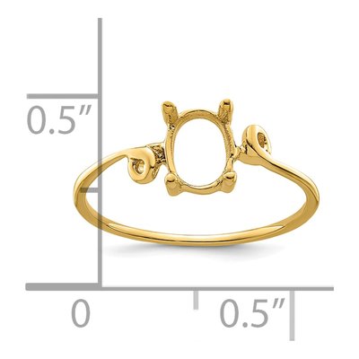14K Yellow Gold Twist for Oval Gem Ring Mounting – view 7