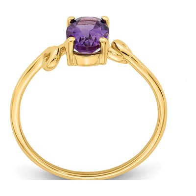 14K Yellow Gold Amethyst Oval Twist Ring – view 3