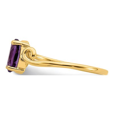 14K Yellow Gold Amethyst Oval Twist Ring – view 5