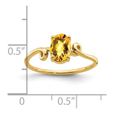 14K Yellow Gold Citrine Twist Ring – view 2