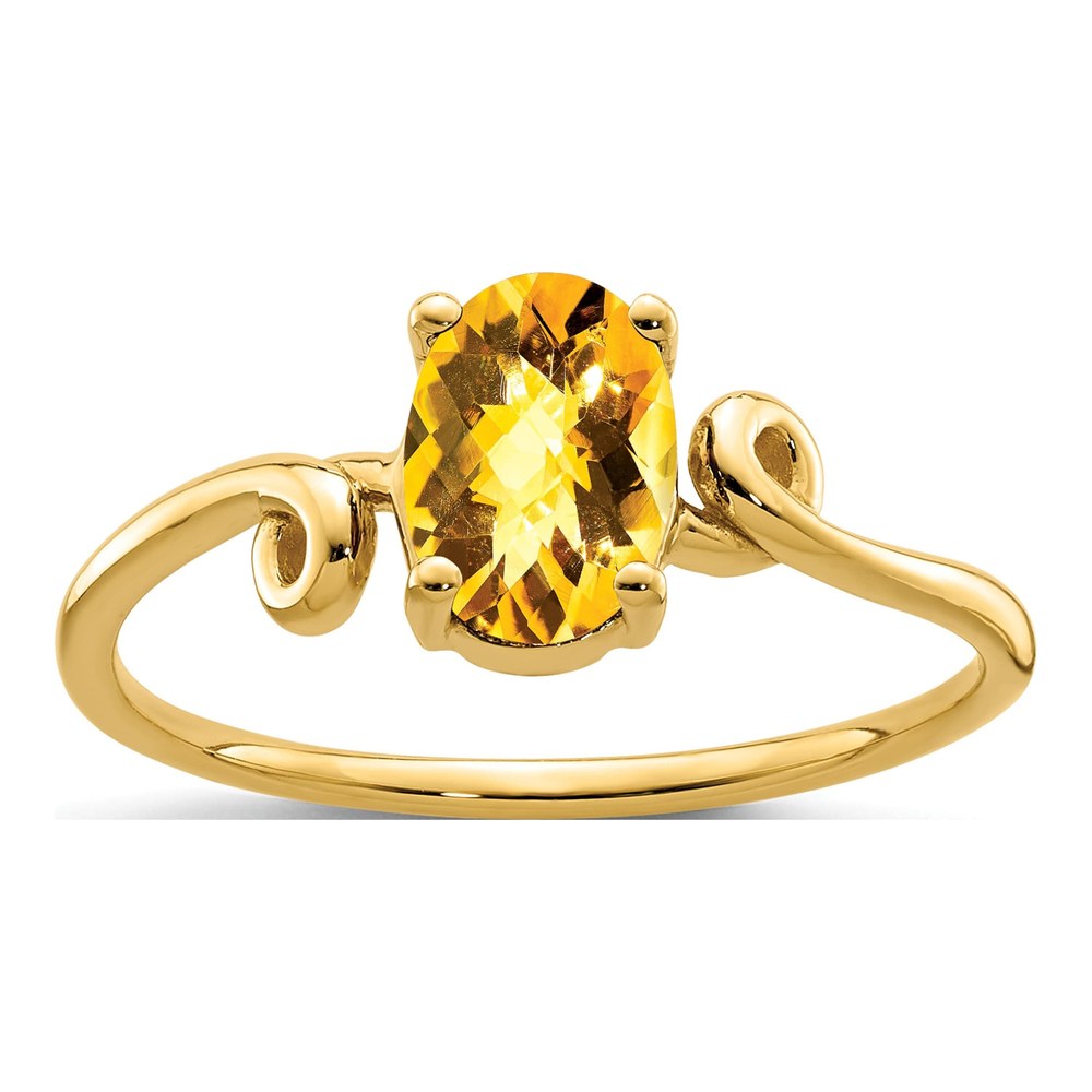 14K Yellow Gold Citrine Twist Ring