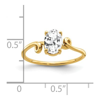 14K Yellow Gold CZ Oval Engagement Ring – view 2