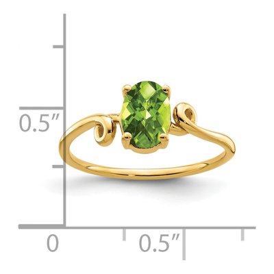 14K Yellow Gold Peridot Checkerboard Ring – view 2