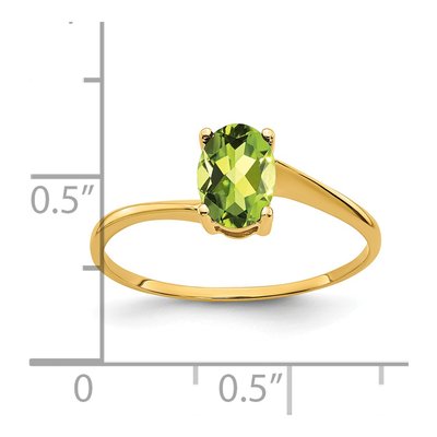 14K Yellow Gold Peridot Oval Ring – view 2