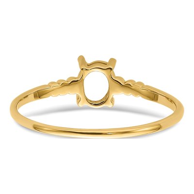 14K Yellow Gold Oval Gem Ring Mounting – view 4