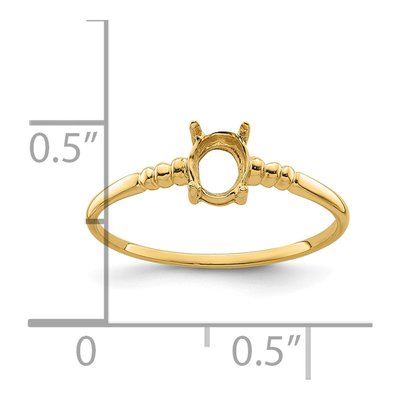 14K Yellow Gold Oval Gem Ring Mounting – view 6