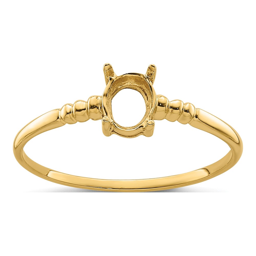 14K Yellow Gold Oval Gem Ring Mounting