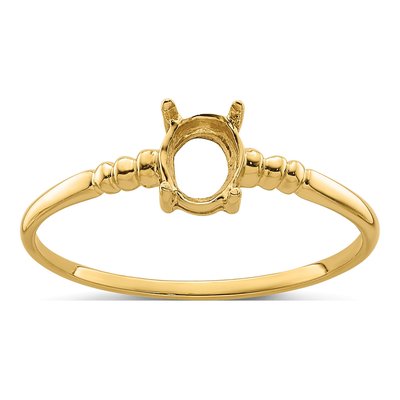 14K Yellow Gold Oval Gem Ring Mounting