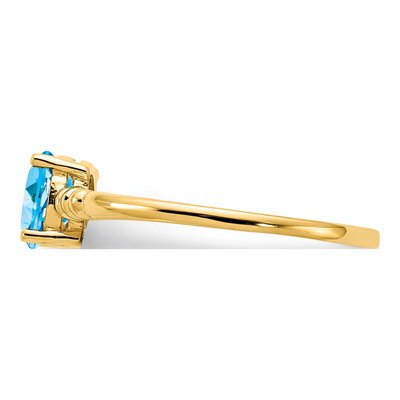 14K Yellow Gold Swiss Blue Topaz Oval Ring – view 3