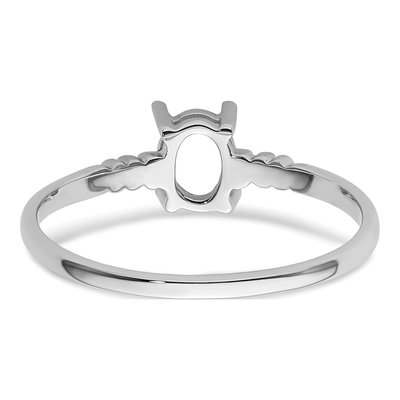 14K White Gold Oval Ring Mounting – view 5